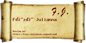 Főző Julianna névjegykártya