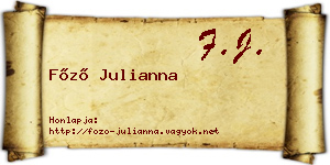 Főző Julianna névjegykártya